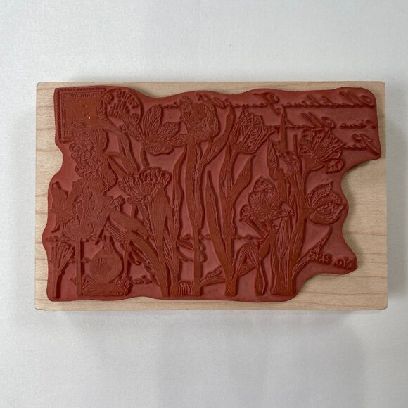 Vtg Stampa Rosa Wood Rubber Stamp Botanical Floral Set Scrapbooking Card Making - Picture 3 of 14